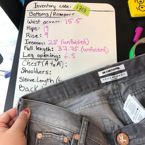 One X One Teaspoon Dark Grey Distressed Ripped  Jeans size 28 - Picture 9 of 10